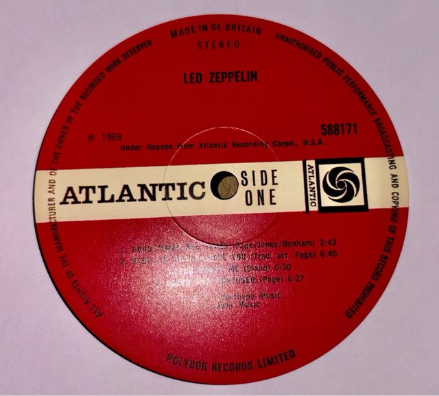 Vinile Led Zeppelin I Atlantic Records blu turchese
