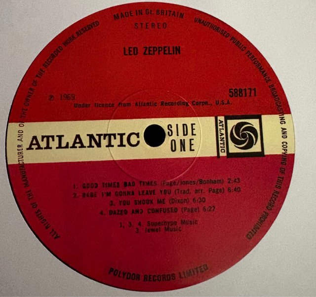 Vinile Led Zeppelin I Atlantic Records blu turchese