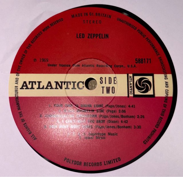 Vinile Led Zeppelin I Atlantic Records blu turchese