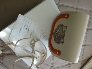Bolso piel pintado a mano zorro único sin estrenar