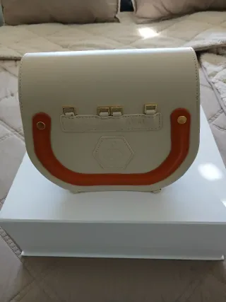 Bolso piel pintado a mano zorro único sin estrenar