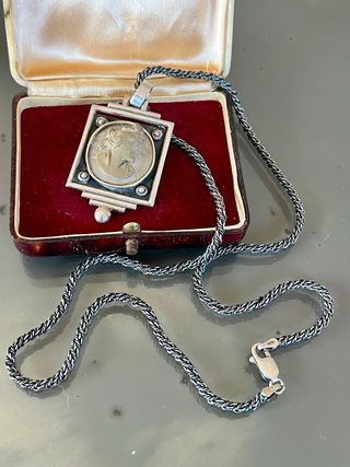 Collana e ciondolo cameo vintage argento 925