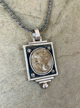 Collana e ciondolo cameo vintage argento 925
