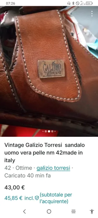 Scarpe uomo Galizio Torresi vera pelle vintage 42