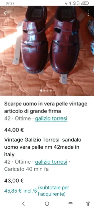 Scarpe uomo Galizio Torresi vera pelle vintage 42