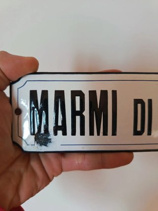 Targa smaltata vintage Marmi di Sicilia