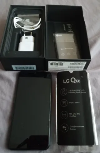 LG Q60 Negro - Incluye Cargador y Guía