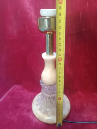 Pie de lámpara antiguo mármol y cristal