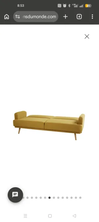 Sofá Cama 3 Plazas Amarillo