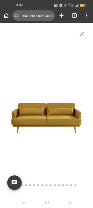 Sofá Cama 3 Plazas Amarillo