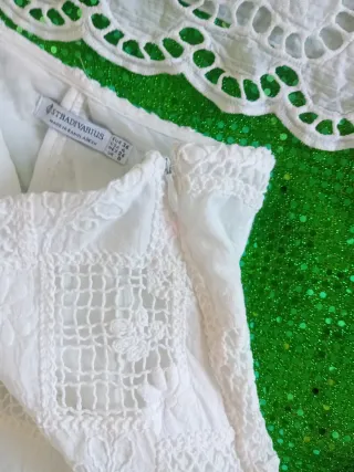 Conjunto blanco top y pantalón corto talla 36