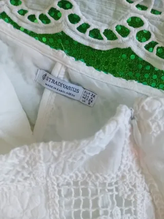 Conjunto blanco top y pantalón corto talla 36