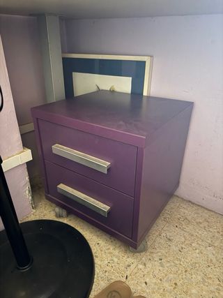 Mueble juvenil modular morado y blanco