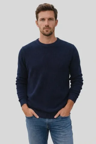 PP-022-Jersey Punto Hombre Azul Marino Talla S