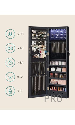 Armario para Joyas, Espejo Joyero de Pared