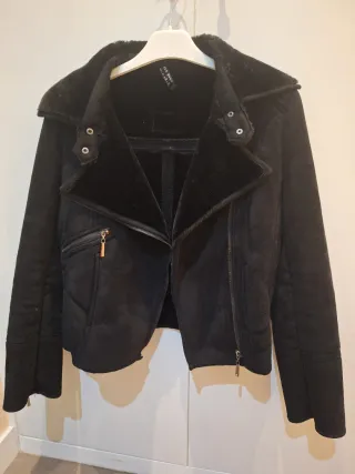 Cazadora ante y pelo x dentro, negra