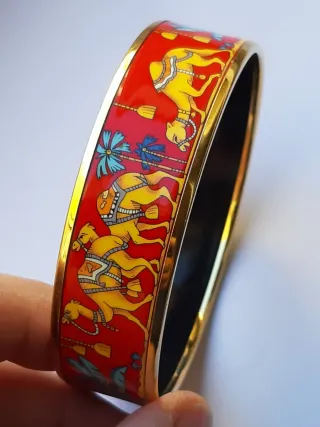 Brazalete Hermes Chapado Oro Esmalte