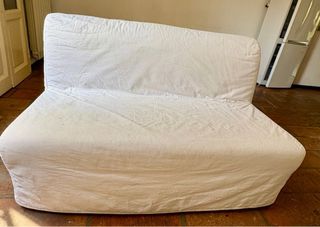 Divano letto bianco tessuto