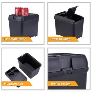 Organizador Coche Negro con Posavasos abs NUEVO