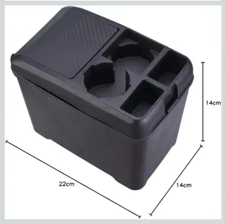 Organizador Coche Negro con Posavasos abs NUEVO