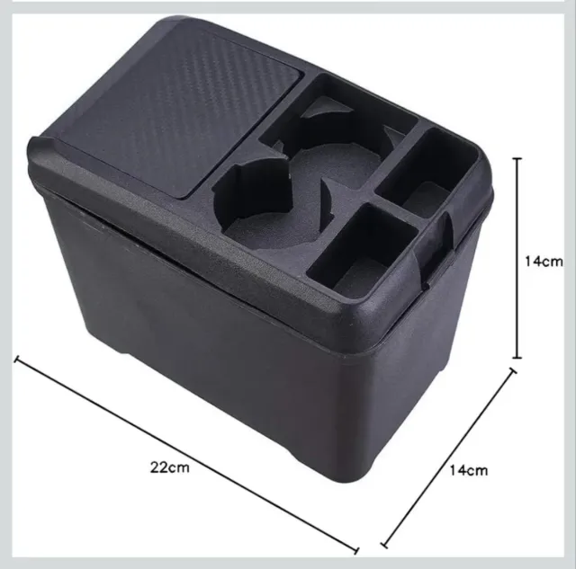 Organizador Coche Negro con Posavasos abs NUEVO
