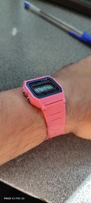 Reloj Digital Casio F-91W Rosa