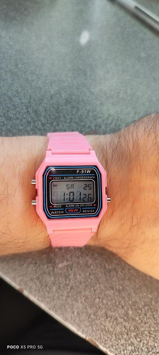Reloj Digital Casio F-91W Rosa