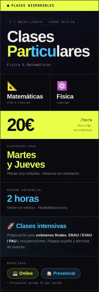 Clases particulares matemáticas y fisica