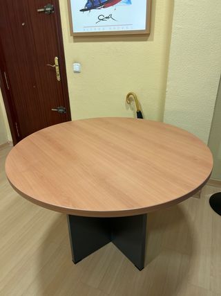 Mesa redonda madera y metal