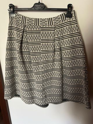 Gonna vita bassa panna e nero elasticizzata