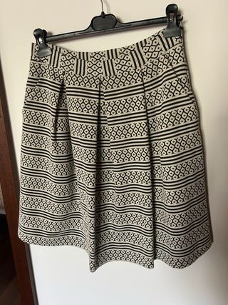 Gonna vita bassa panna e nero elasticizzata