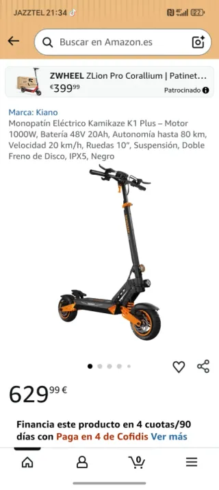 Patín Eléctrico Kamikaze K1 Plus