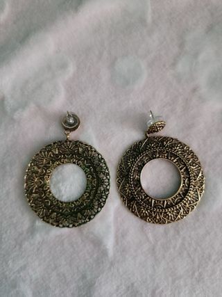 Pendientes Maxi dorado envejecido Nuevos