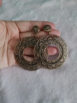 Pendientes Maxi dorado envejecido Nuevos