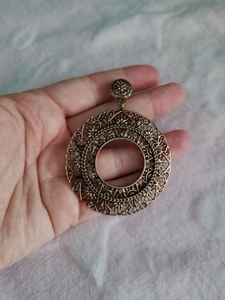 Pendientes Maxi dorado envejecido Nuevos