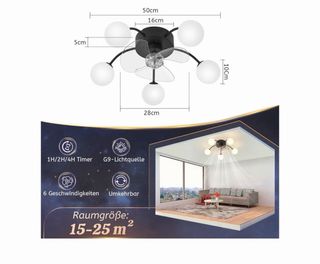 Ventilador de techo Homefire con luz