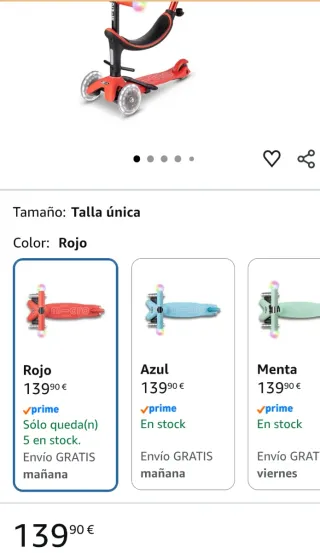 Patinete Micro 3 en 1 Rojo.