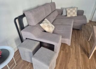 Sofá chaise longue moderno gris