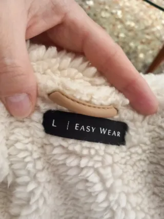 Chaquetón de borrego marrón y blanco