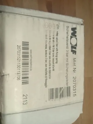 Válvula de seguridad WOLF 3 bar