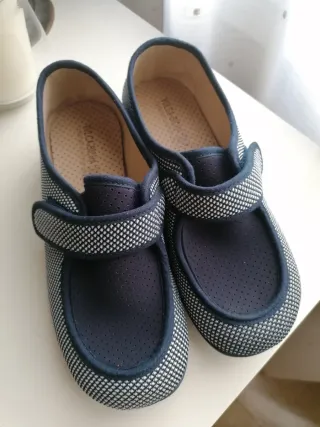 Zapatillas cómodas mujer azul y blanco