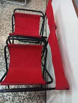 2 Sillones Camping Metálicos Rojos