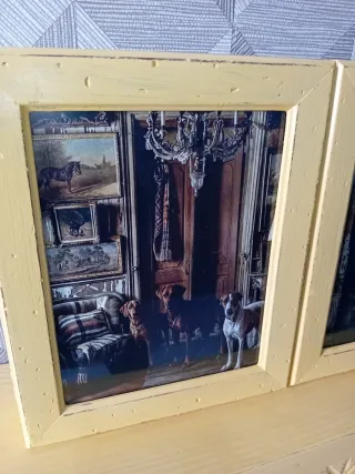 Portachiavi vintage in legno giallo