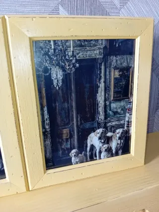 Portachiavi vintage in legno giallo