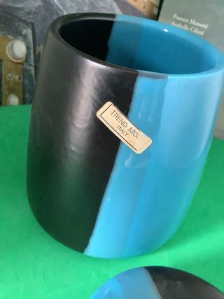 Porta oggetti vintage bicolore Made in Italy