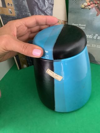 Porta oggetti vintage bicolore Made in Italy