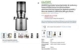 Licuadora Hurom (Chef Plus) H-320N Titanio