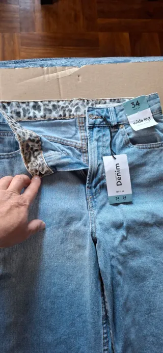 Pantalón vaquero ancho mujer Talla Xs