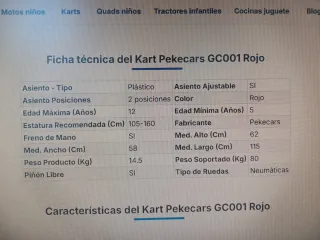 Coche de pedales Kart Pekecars GC001 Rojo