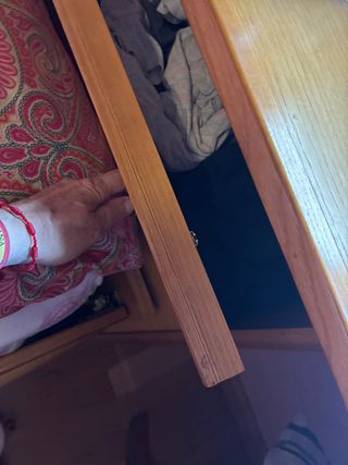 Letto a castello con cassettiera in legno massello e forgia